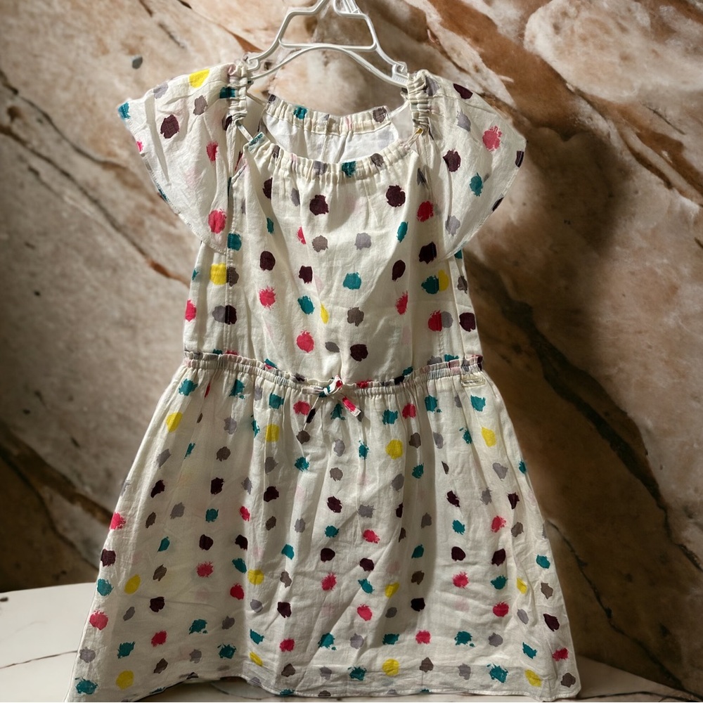 Burberry Maria Dot-Print Drawstring Waist Girl’s Dress Size 8Y - Picture 2 of 10